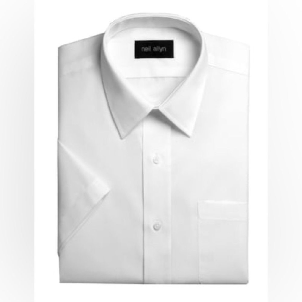 NWT Neil Allyn BOGO Men’s Short Sleeve White Button Down Dress Uniform Shirt